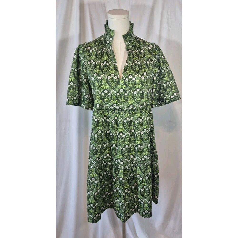 Tuckernuck Dandelion Daze Crawford Green Floral Cotton Mini Dress Small - Picture 2 of 10